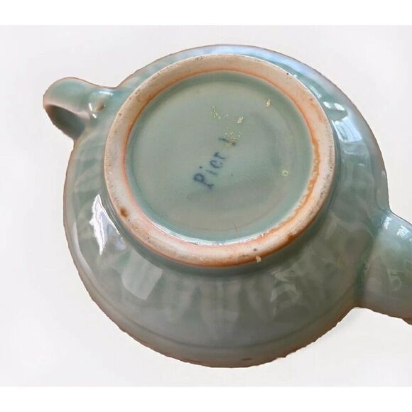 Pier 1 Imports Vintage Tea Pot Green Glazed Holds 12 Oz - Picture 6 of 6